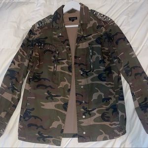 Top Shop Army Jacket with Spike Shoulders-like new